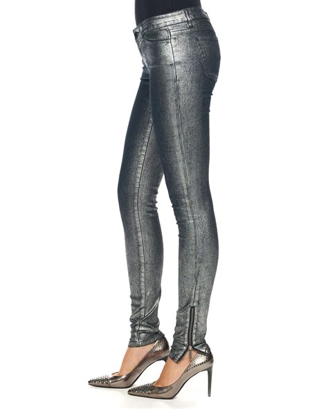 michael kors metallic skinny jeans|Michael Kors gramercy fit pants.